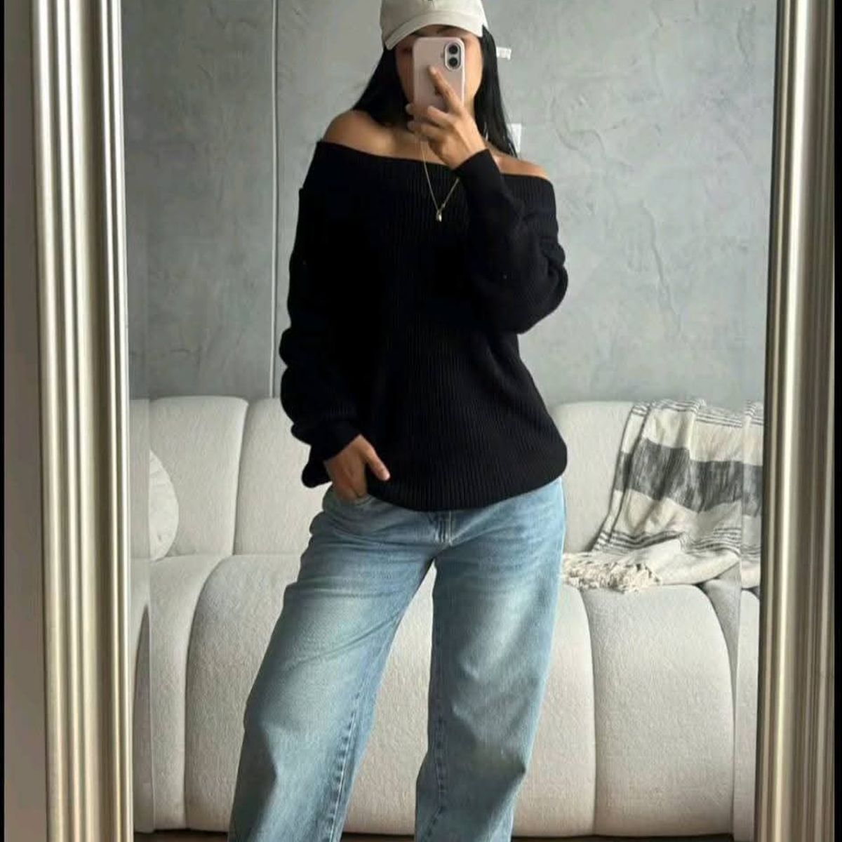 GENERICO - CHOMPA OVERSIZE OFF SHOULDER DAMA