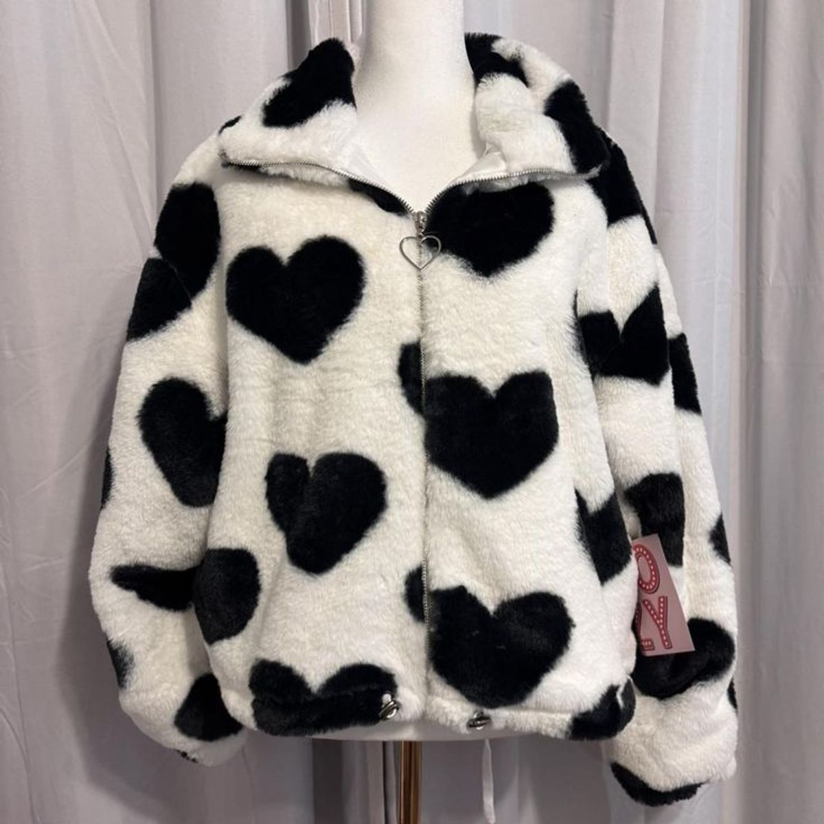 GENERICO - CASACA PELUCHE MODA CORAZÓN MUJER