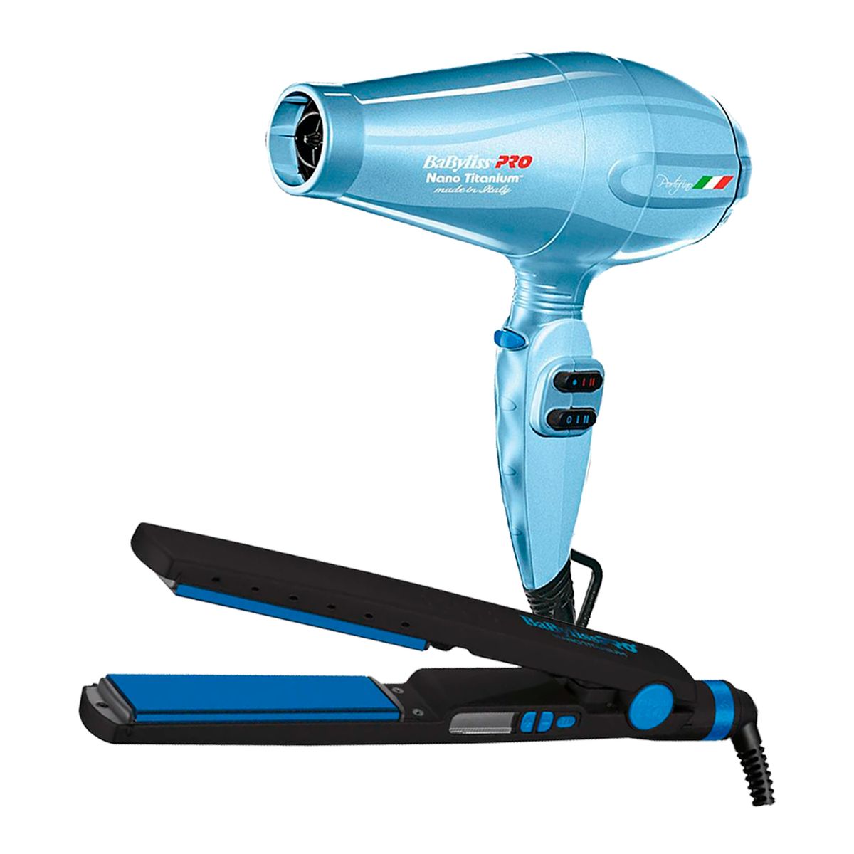 BABYLISS PRO - Combo BabylissPRO Alisadora BNTMB4091TPE y Secador Portofino Azul