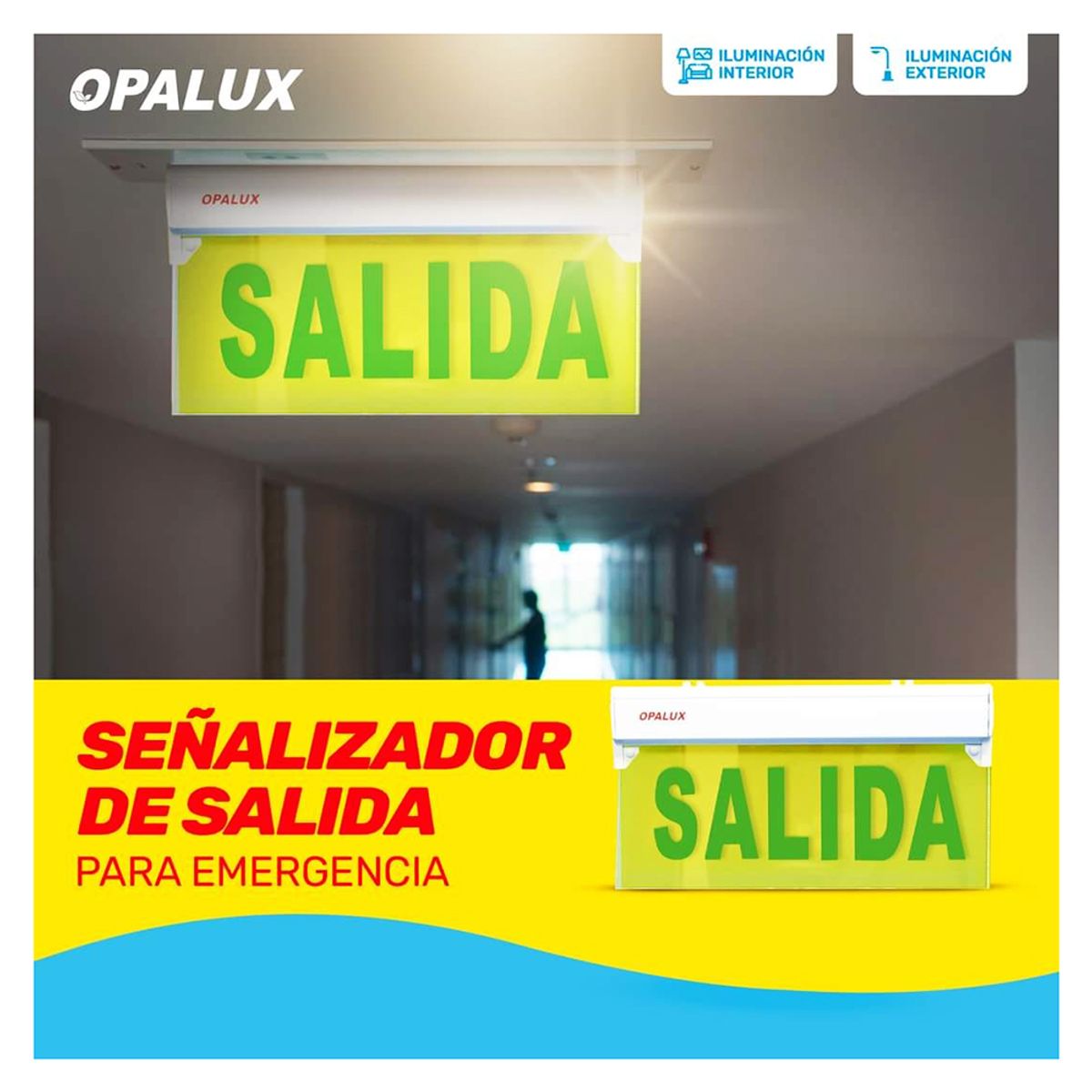 OPALUX - Señalizador Letrero  "SALIDA" marca OPALUX modelo OP-297S