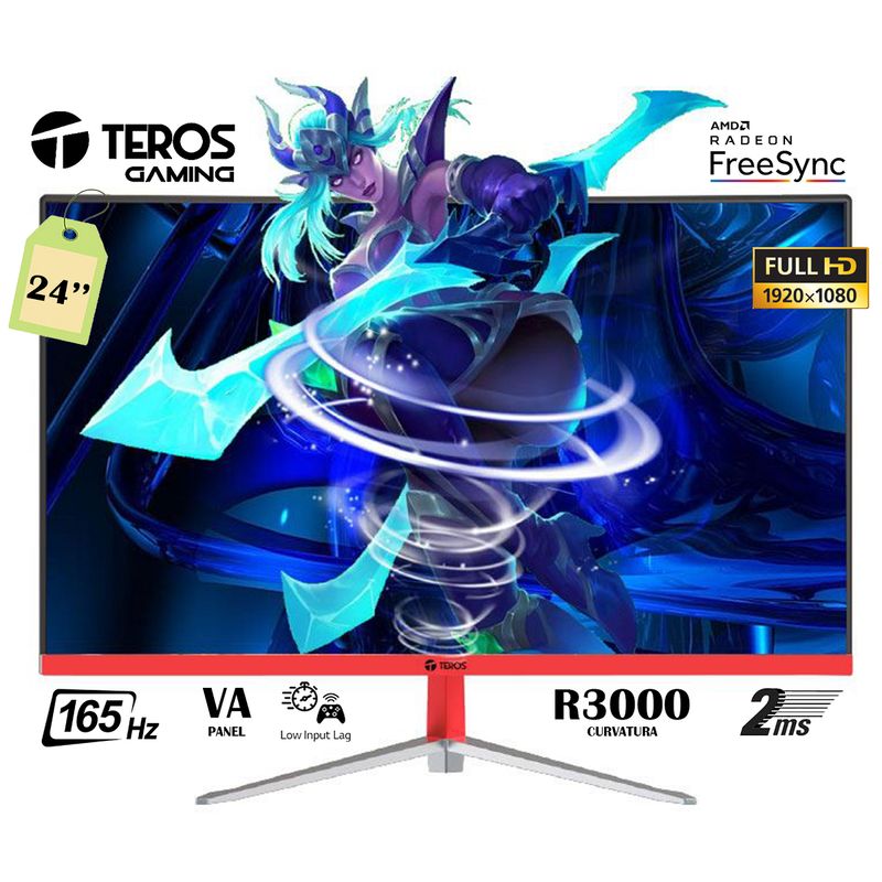 TEROS - MONITOR GAMING TEROS TE-2471G 238 CURVO VA FHD165Hz 2msFreeSync