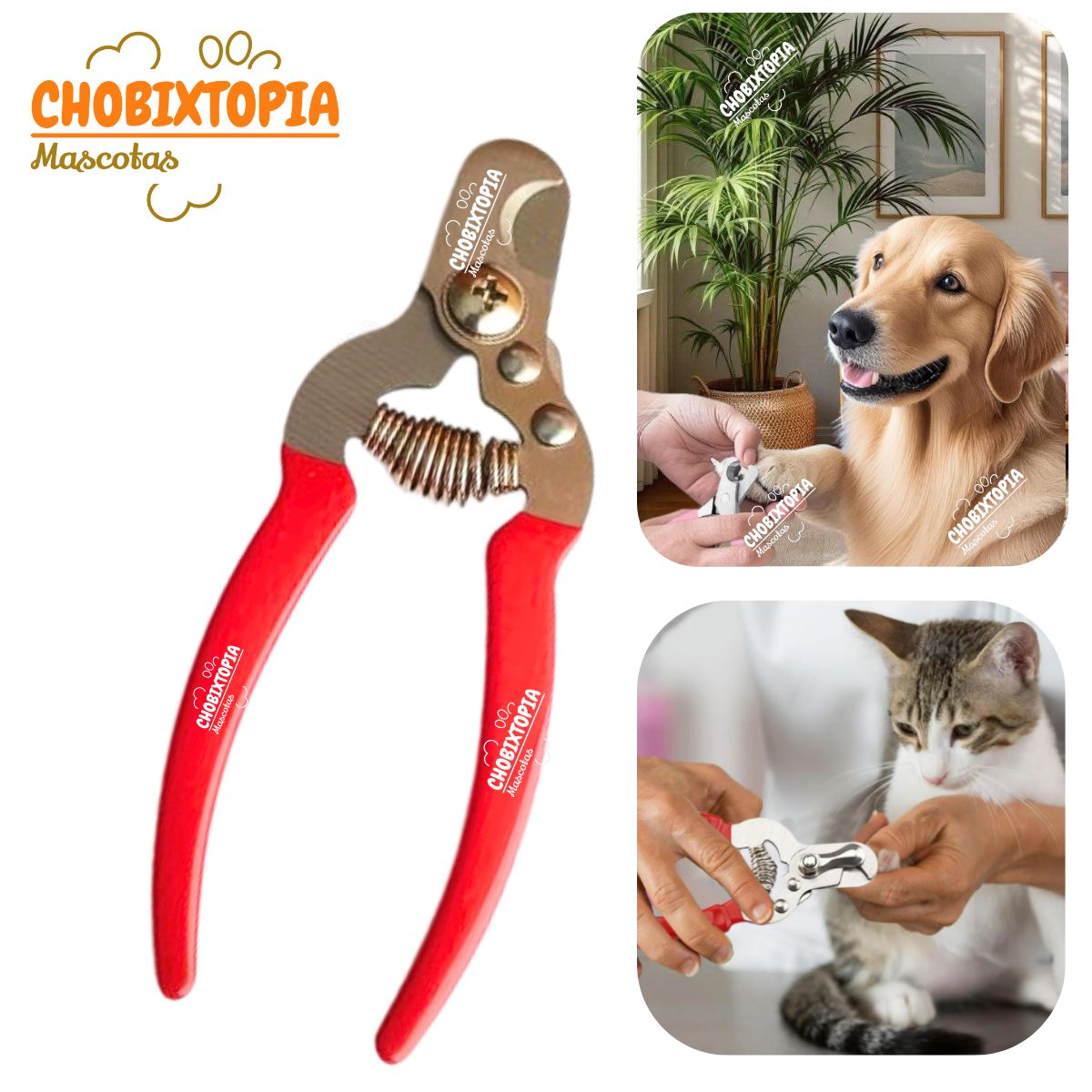 GENERICO - CORTAUÑAS TIJERA PARA GATOS  Y PERROS - MASCOTA ROJO PLANO