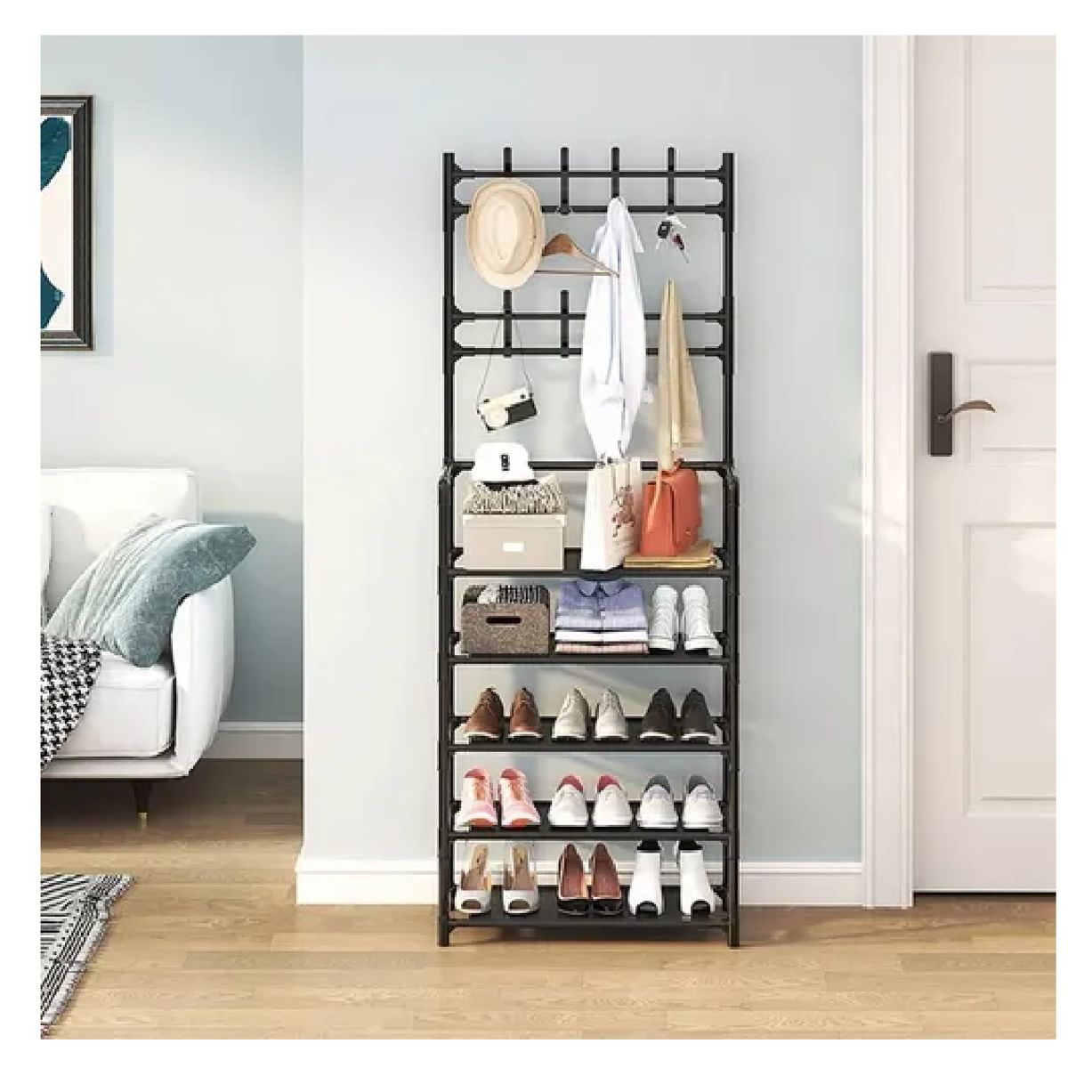 GENERICO - Organizador Para Ropa Zapato Perchero Zapatera 5 Nivele 60cm Color Negro