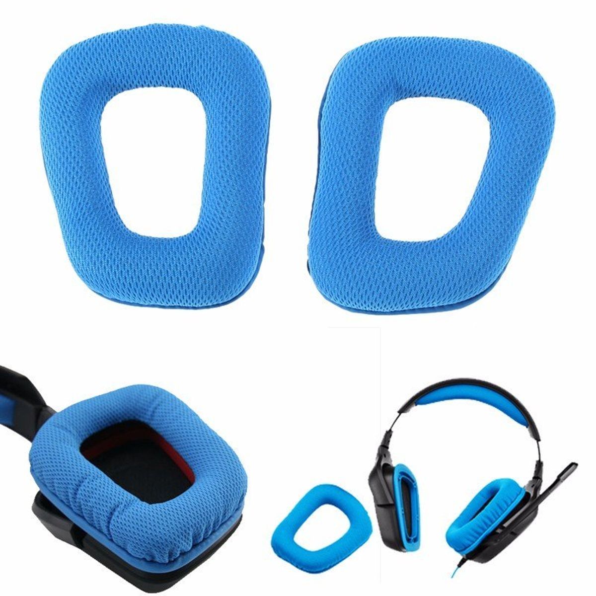 GENERICO - Almohadillas para audífonos Logitech G430 G331 G432 G332 G930 azul