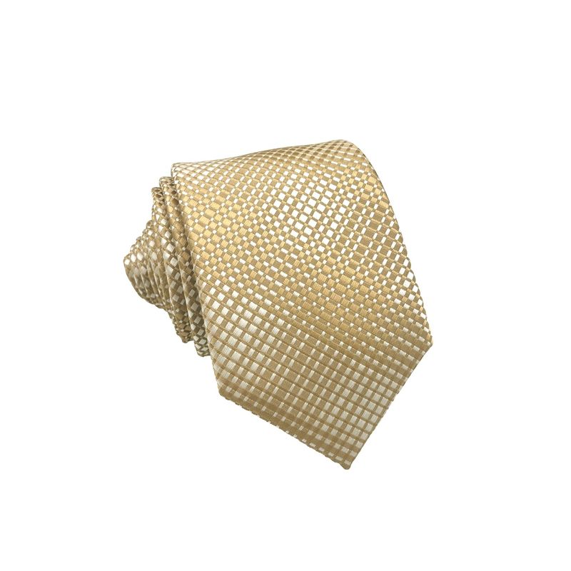 CHRISTIAN ARMAND - CORBATA BEIGE & BLANCO MICROCUADROS CHRISTIAN ARMAND