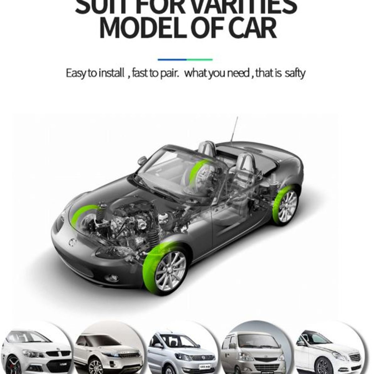 GENERICO - SENSOR Llantas Carga Solar Pantalla Lcd Digital