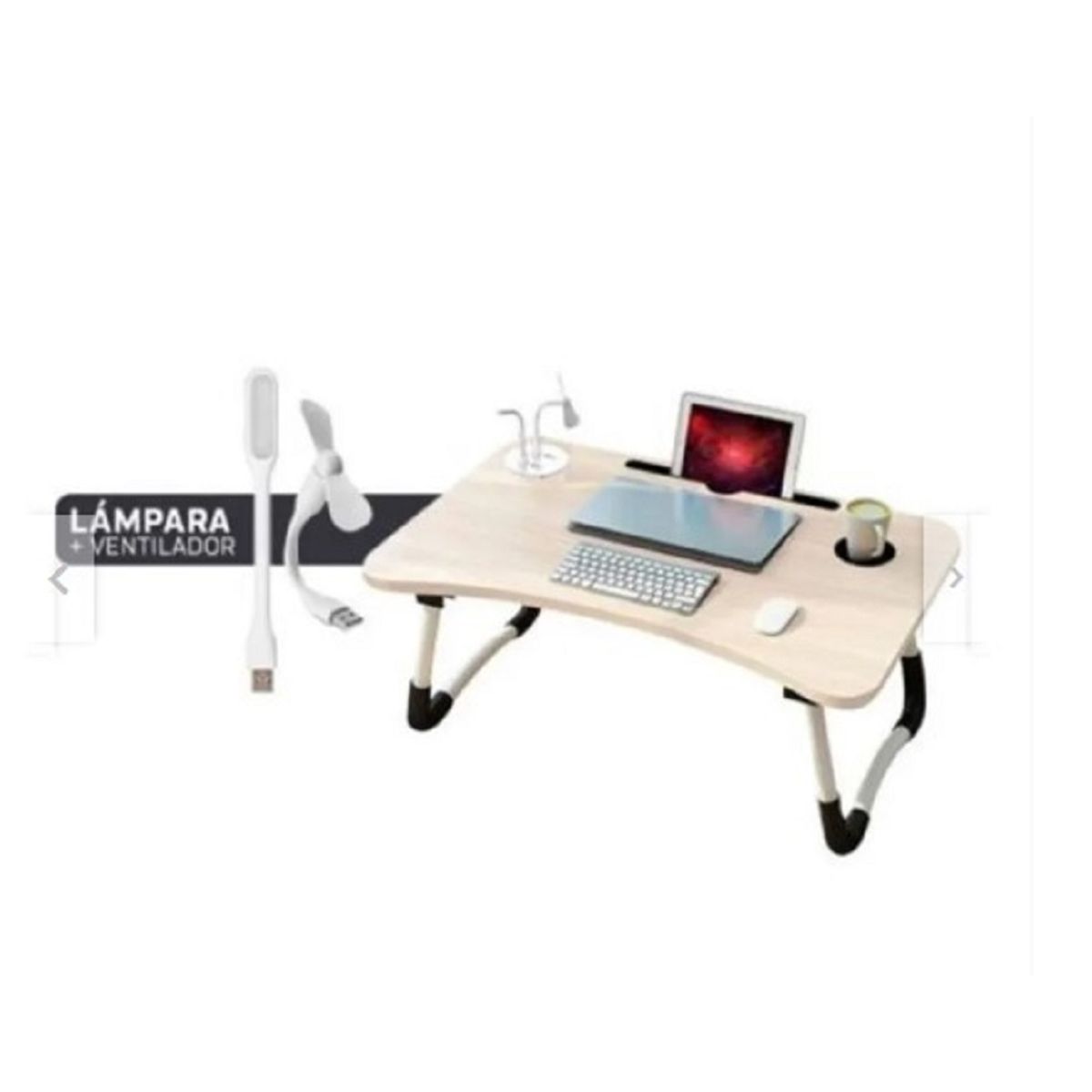 GENERICO - Mesa  laptop  4 puertos usb  ventilador BEIGE