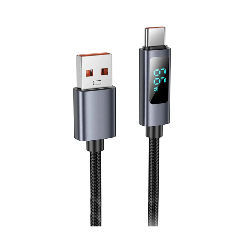 HOCO - Cable Tipo C Favor 5A con pantalla HOCO X112 negro