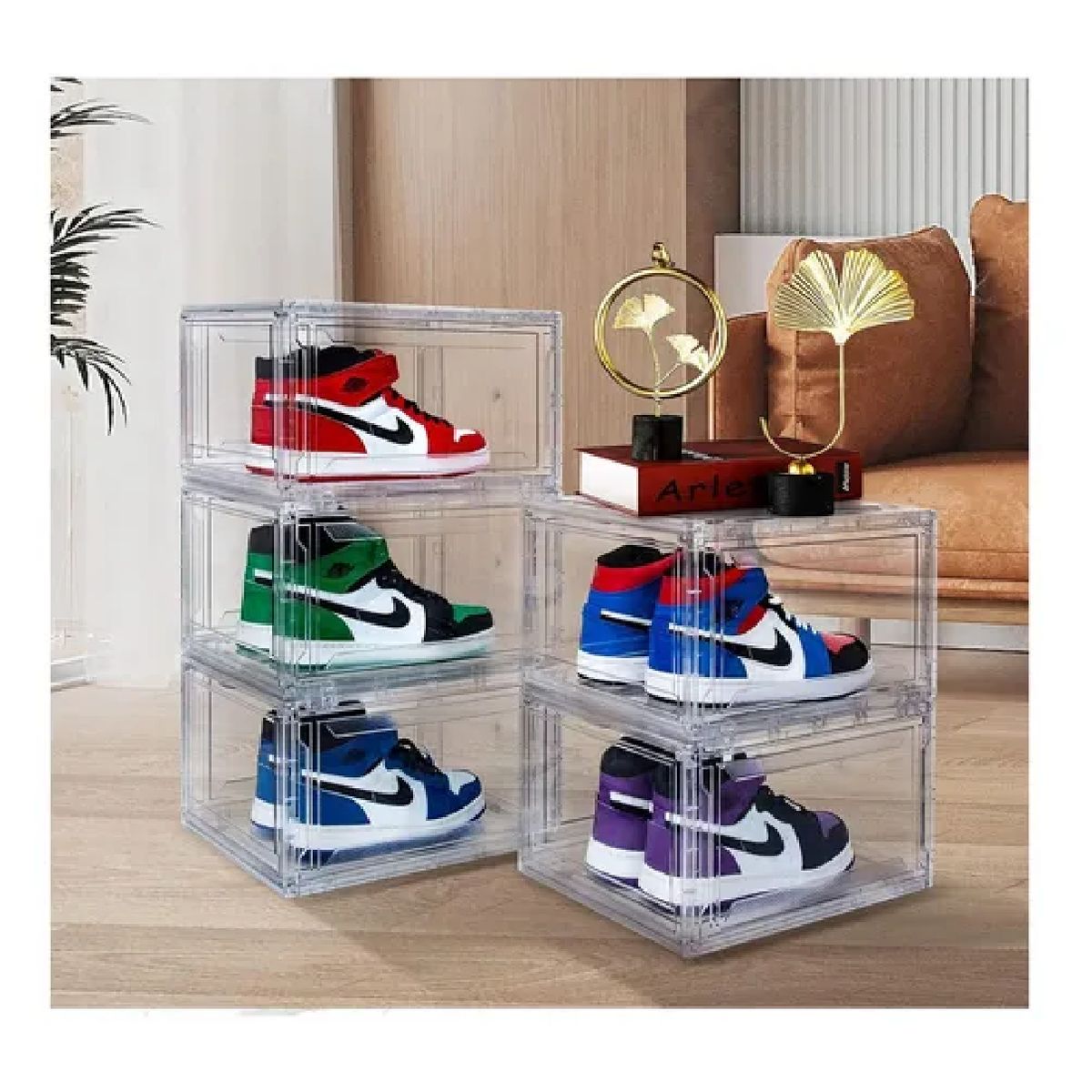 GENERICO - Caja Para Zapatillas Zapatos Organizador Con Tapa Imantada