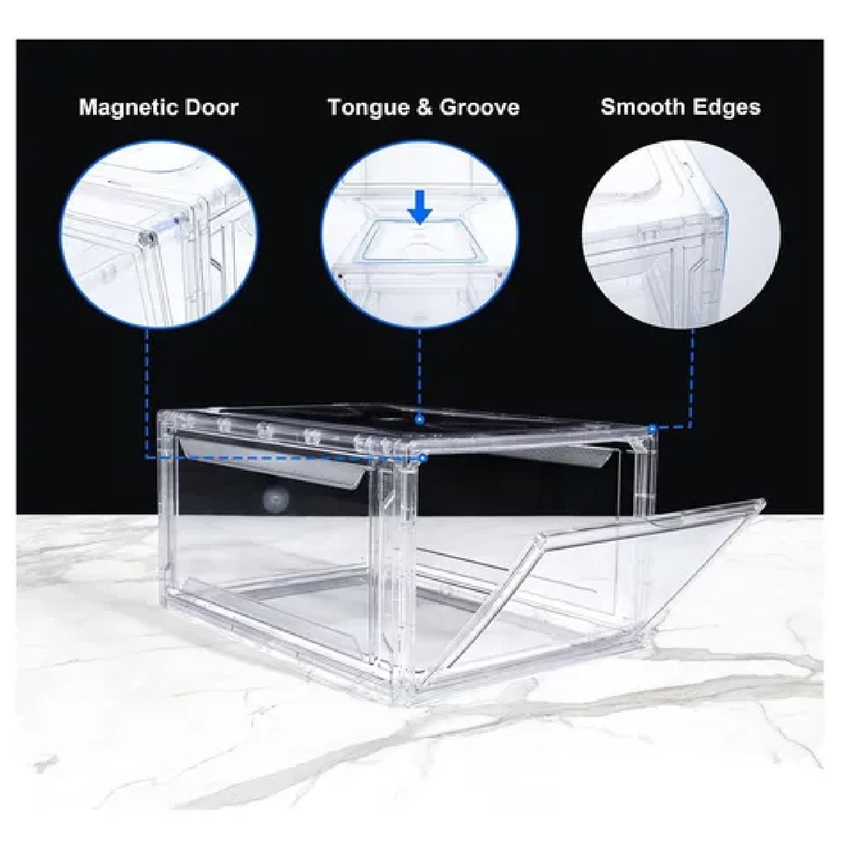 GENERICO - Caja Para Zapatillas Zapatos Organizador Con Tapa Imantada