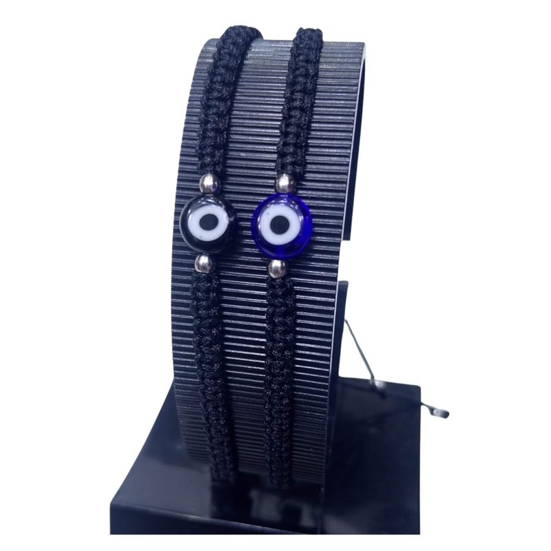 GENERICO - Set x2 Pulseras Ojo Turco Macramé Protection & Style