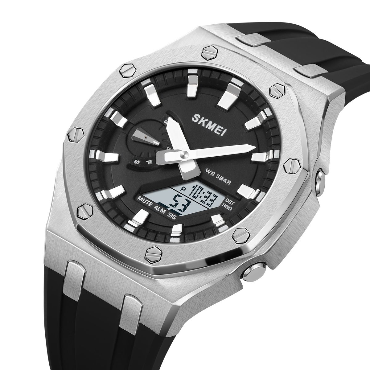 Skmei - Reloj Skmei 2243 NEGRO Correa Silicona Hora Mundial