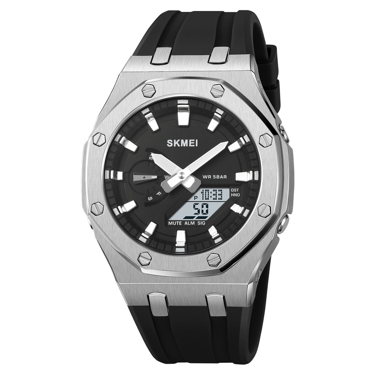 Skmei - Reloj Skmei 2243 NEGRO Correa Silicona Hora Mundial