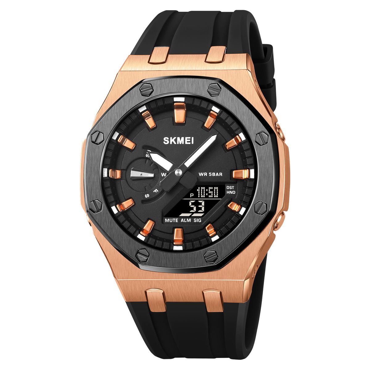 SKMEI - Reloj Skmei 2243 NEGRO Correa Silicona Hora Mundial