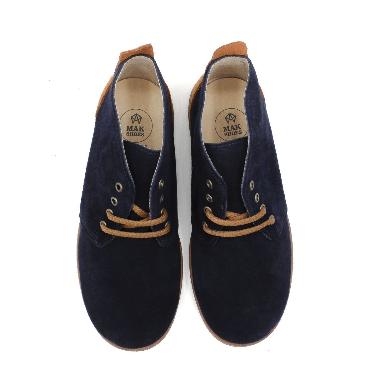 MAK SHOES - Botín Bicolor Niños y Adultos acabado Cuero Ante con Cordones