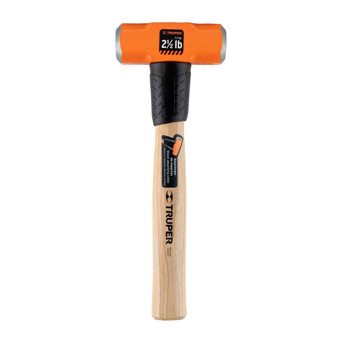 TRUPER - Comba 2.5 lb (1.1 kg) Octagonal Mango de Madera 17045 Truper