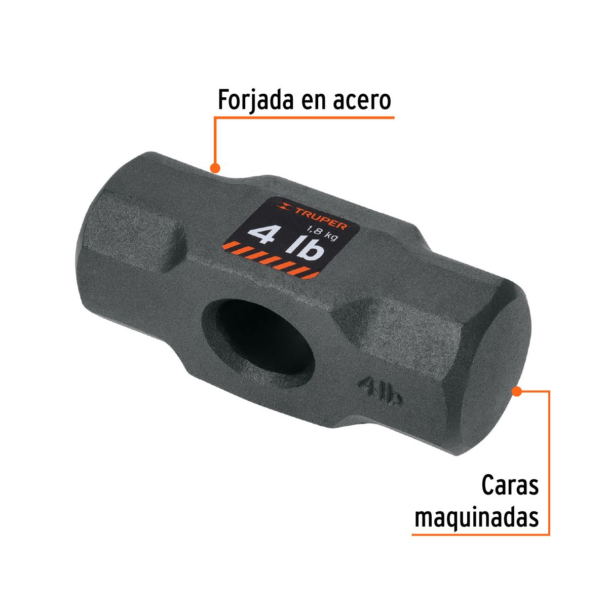 TRUPER - Comba 4 lb (1.8 kg) Octagonal Cabeza 10579 Truper