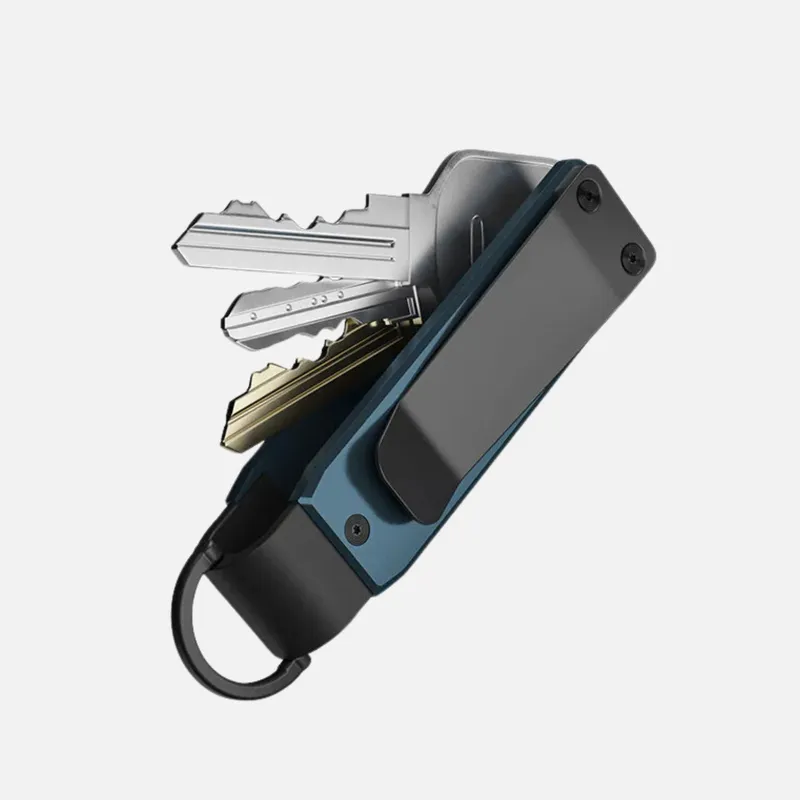 KASHITA - Llavero Delgado Premium Seguro Multiusos KeyCase Acero Inoxidable