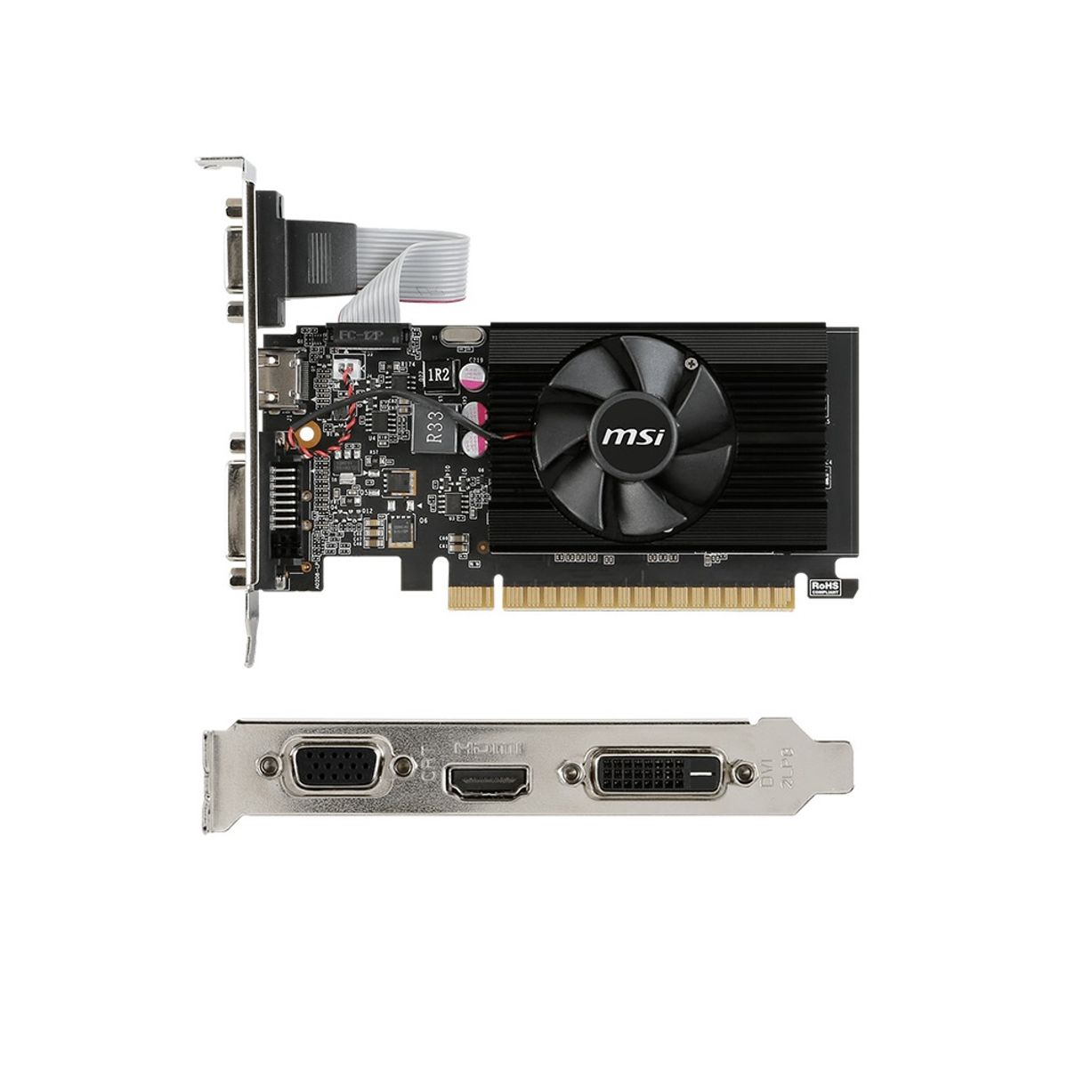 MSI - Tarjeta de video MSI Nvidia GeForce GT 710 2GB DDR3 64-bit PCI-e 2.0