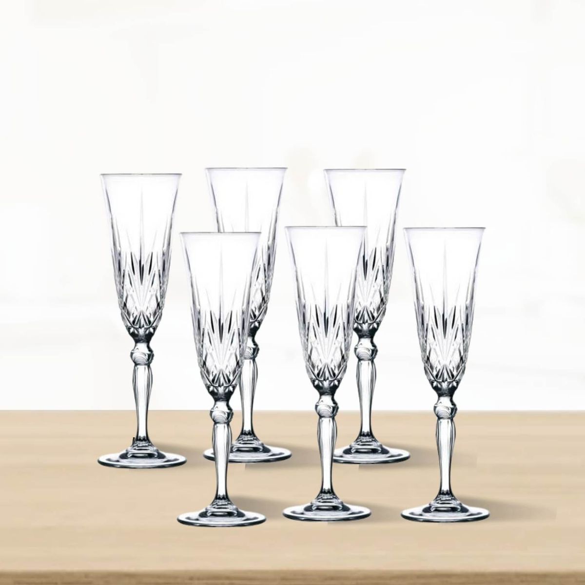 RCR  ITALIA - Copas de Cristal Melodía Flauta RCR 160 Ml 6 Piezas