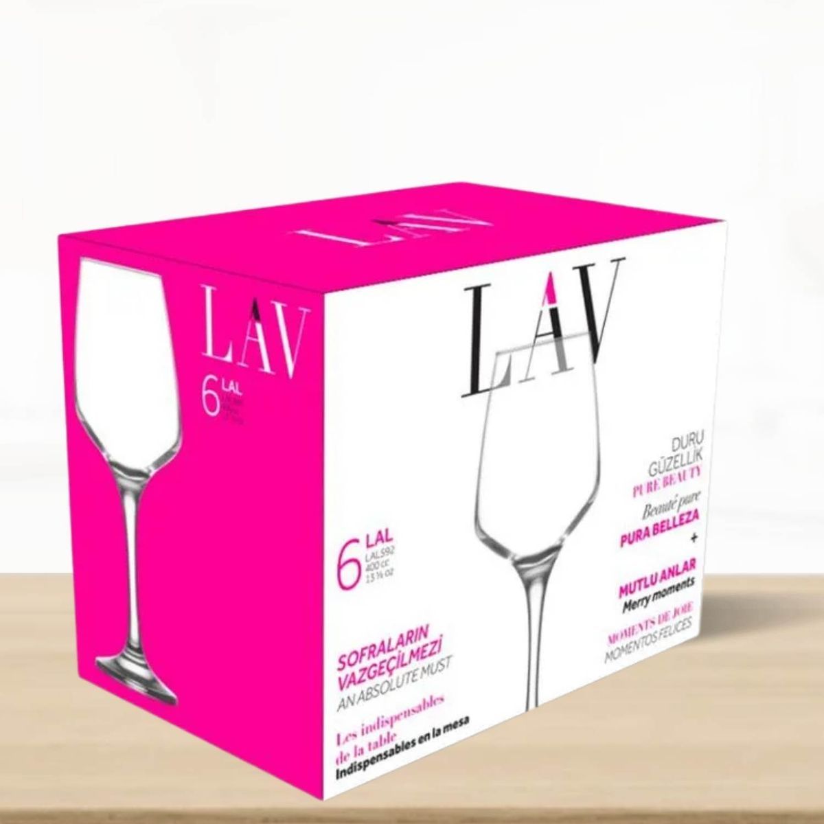 LAV - Copa de Vidrio All Purpose Lav 400 ml 6 Piezas