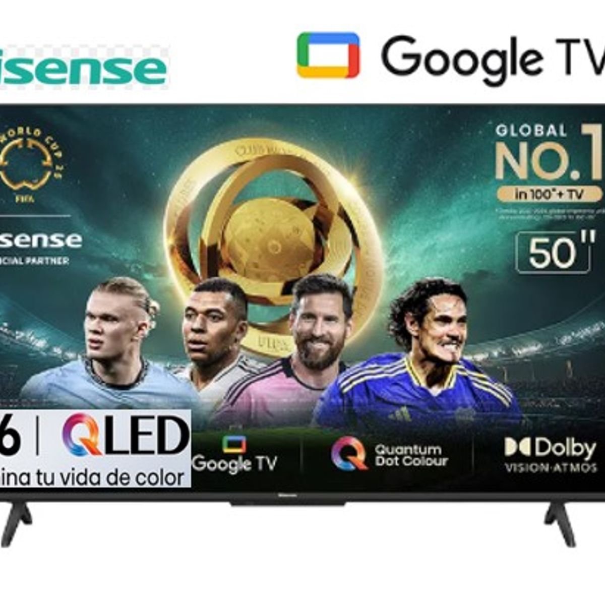 HISENSE - Televisor Hisense 50 50Q6N QLED 4K UHD Google Tv