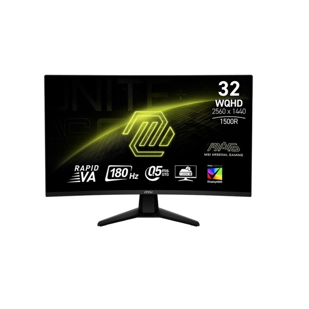 MSI - Monitor curvo MSI MAG 32CQ6F 31.5 Pulg WQHD Rapid VA 180Hz HDMI DP HP