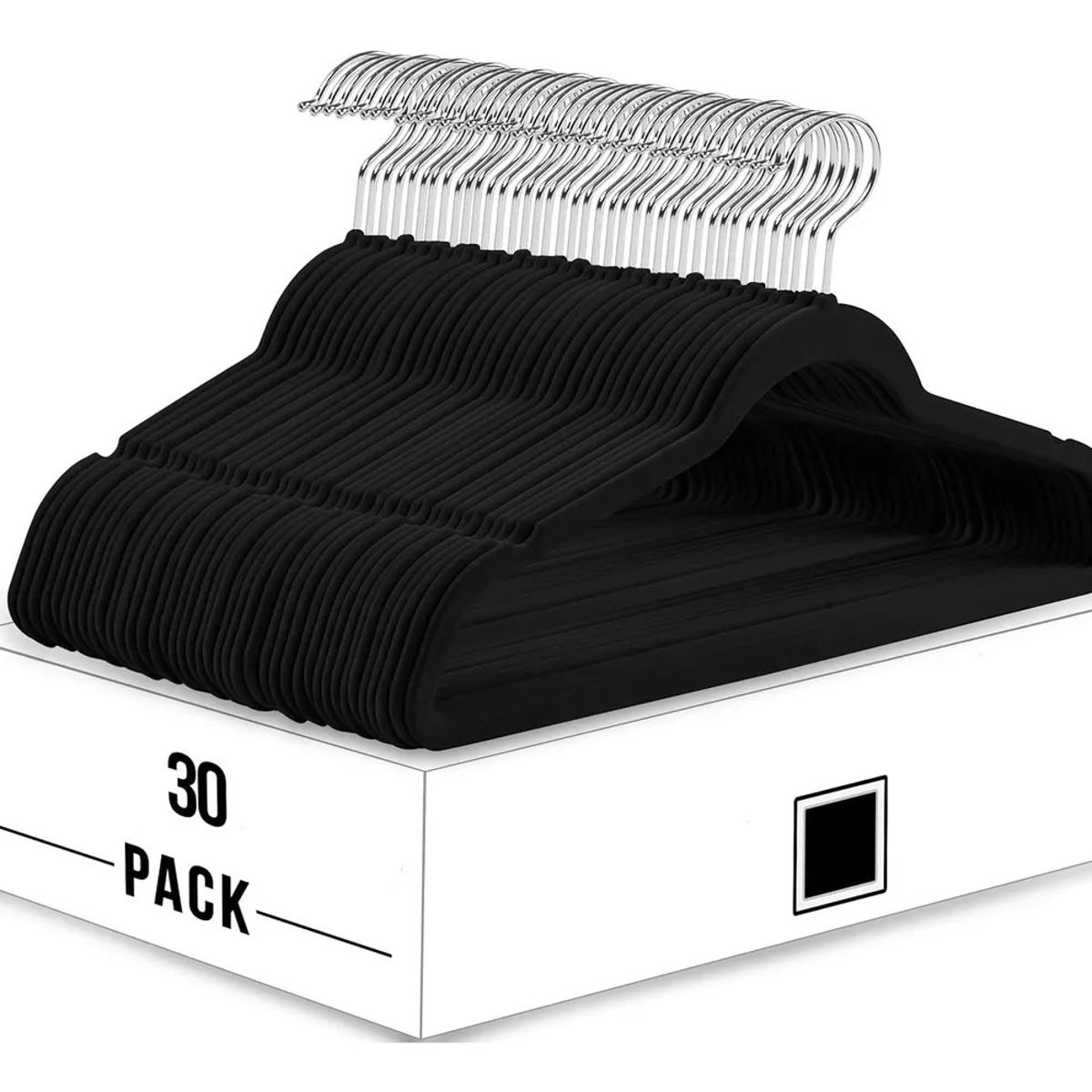 ANYHOGAR - Colgadores De Ropa Set 30u Terciopelo Antideslizante