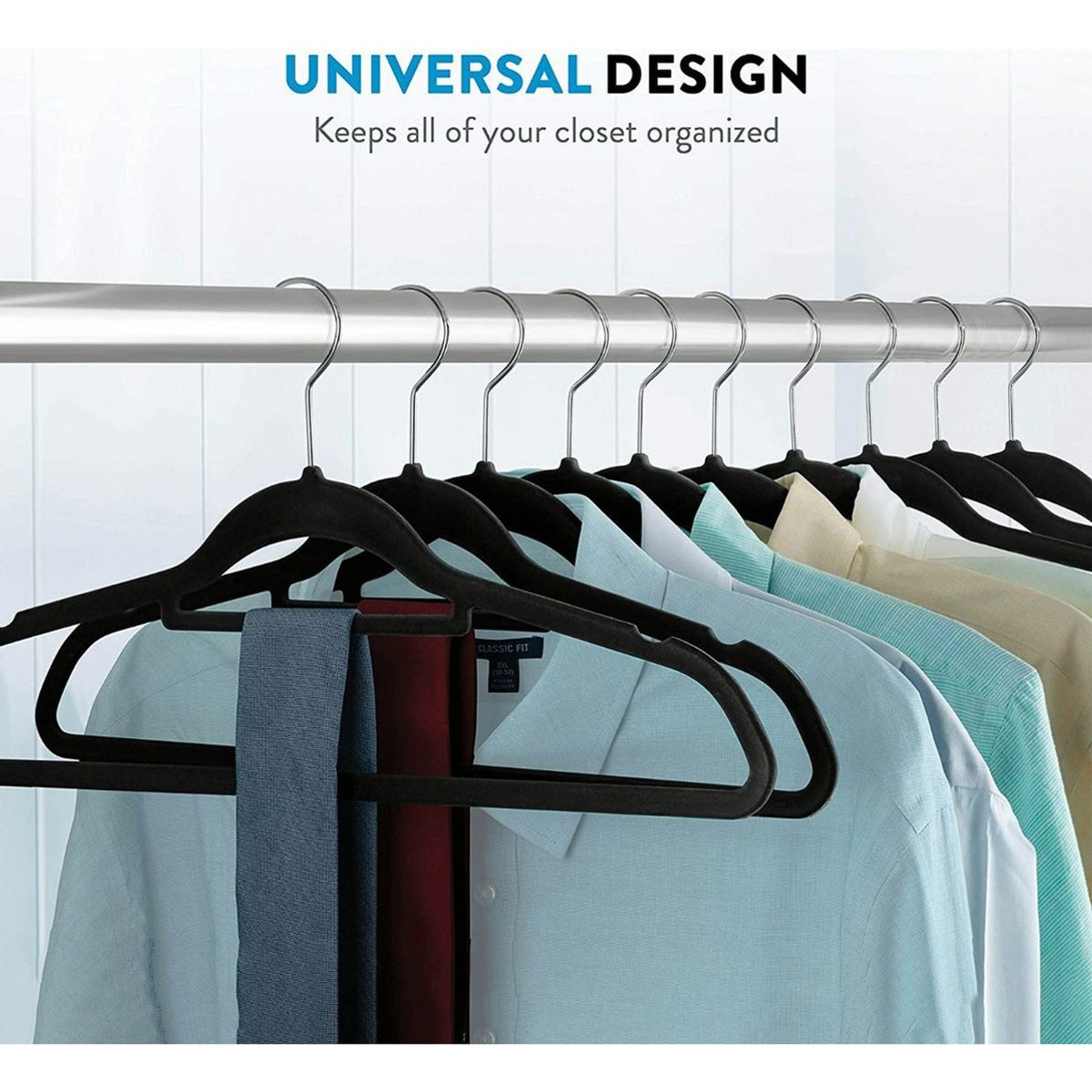 ANYHOGAR - Colgadores De Ropa Set 30u Terciopelo Antideslizante
