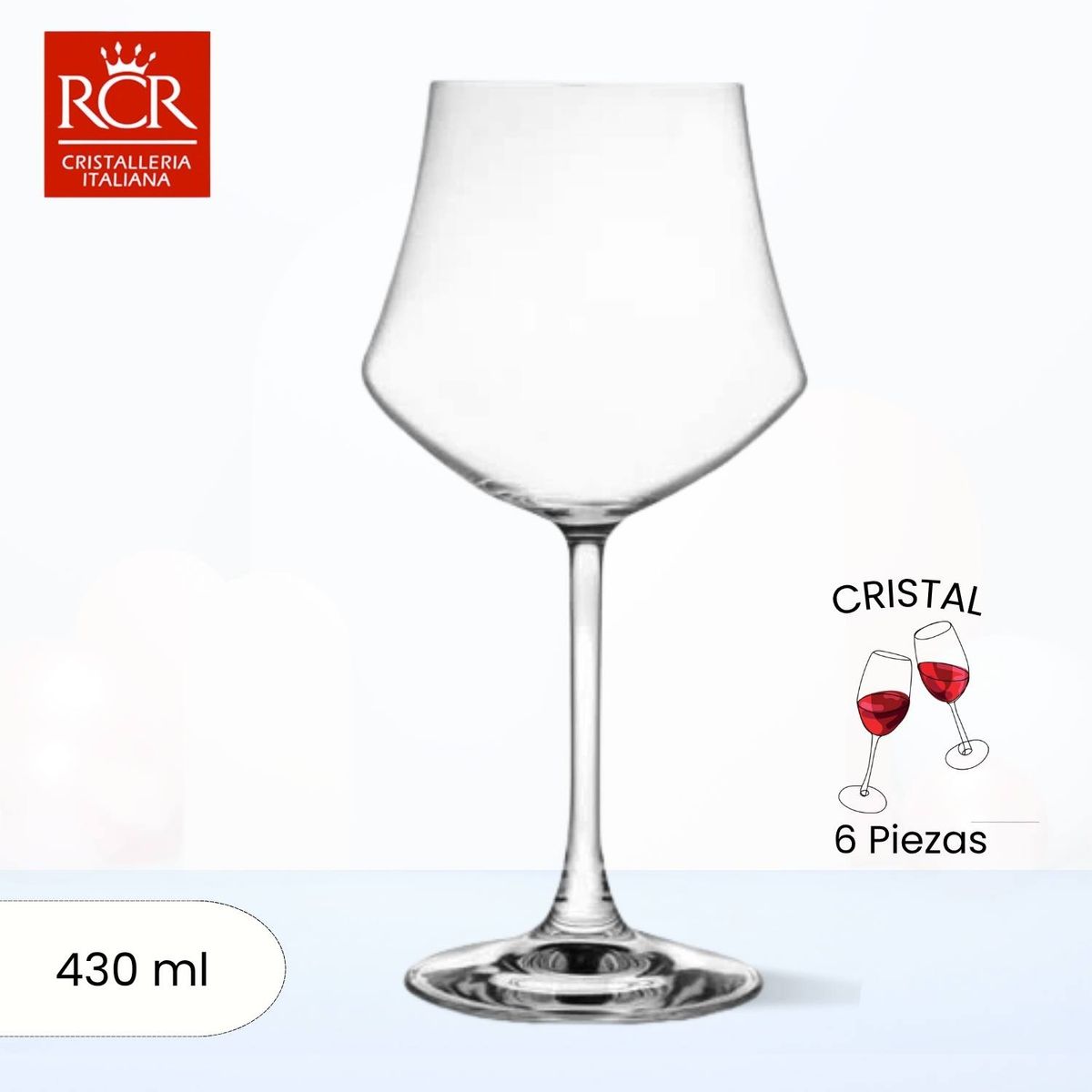 RCR  ITALIA - Copas de Cristal Ego 2 RCR 430 ml 6 Piezas