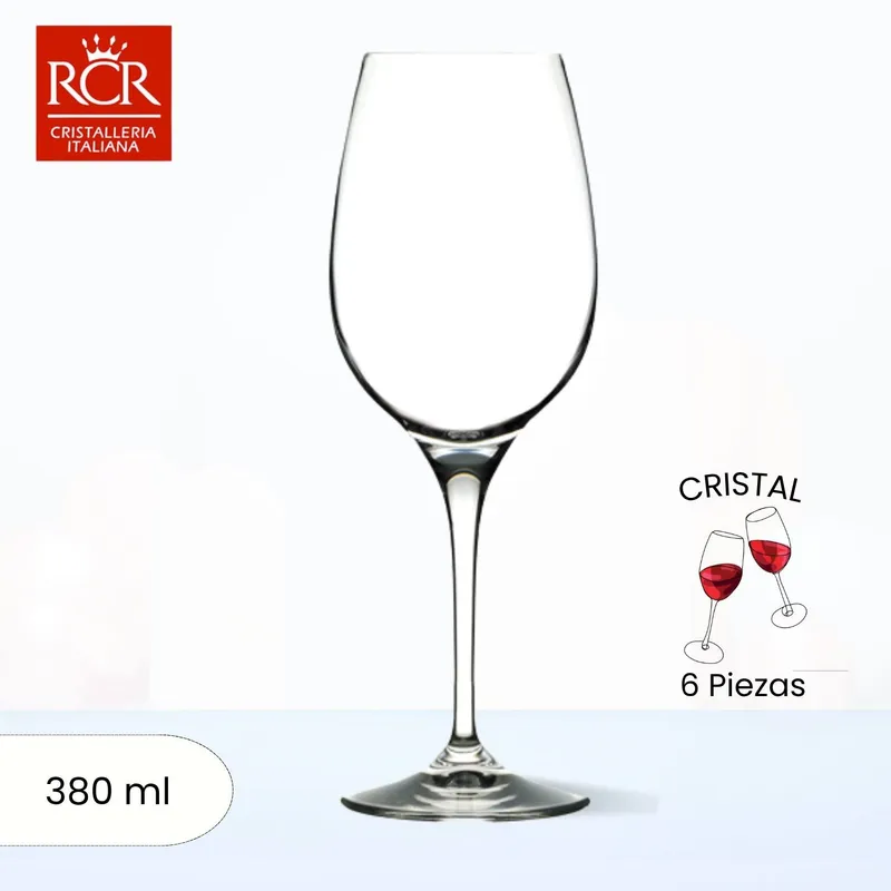 RCR  ITALIA - Copas de Cristal Invino Vino Blanco RCR 380 ml 6 Piezas