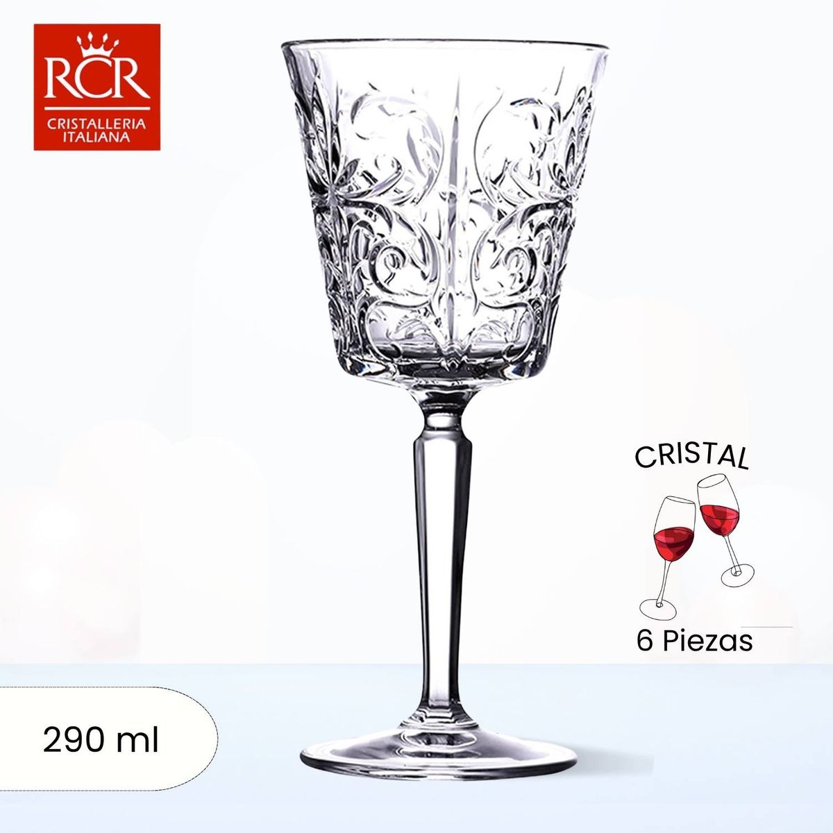RCR  ITALIA - Copas de Cristal Tattoo RCR 290 ml 6 Piezas