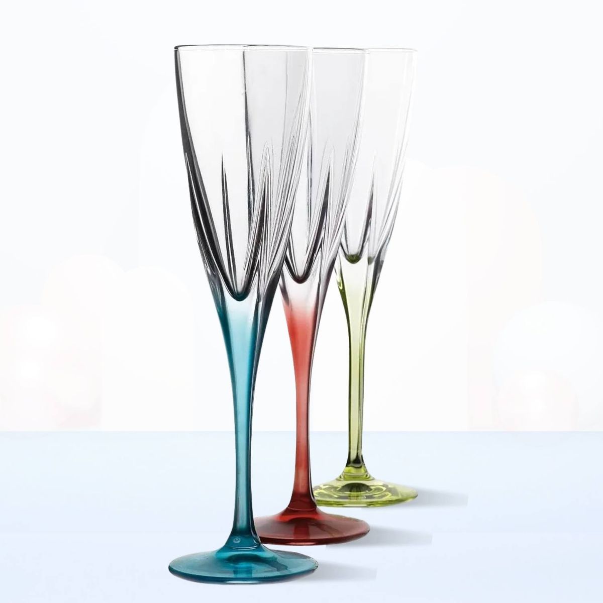 RCR  ITALIA - Copas de Cristal Fusion Color Flauta RCR 170 ml 6 Piezas