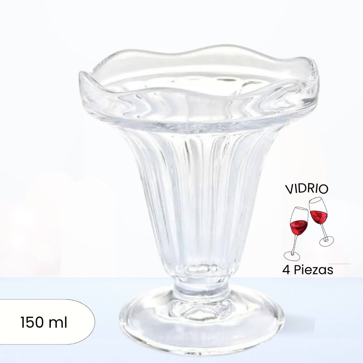 ICHIMATSU - Copas de Vidrio Para Helado Ichimatsu 150 Ml 4 Piezas