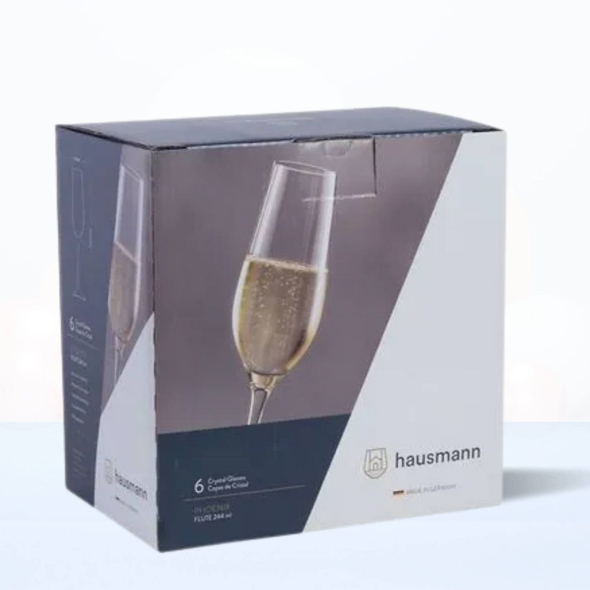 GENERICO - Copa de Cristal Champagne Phoenix Hausmann 244 Ml 6 Piezas