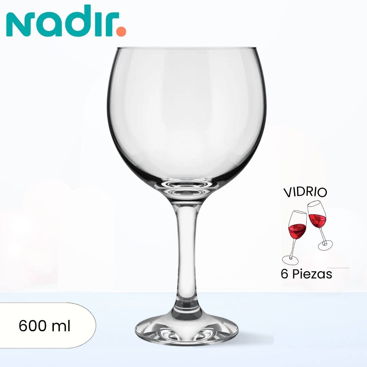 NADIR - Copa de Vidrio Gin Nadir 600 Ml 6 Piezas
