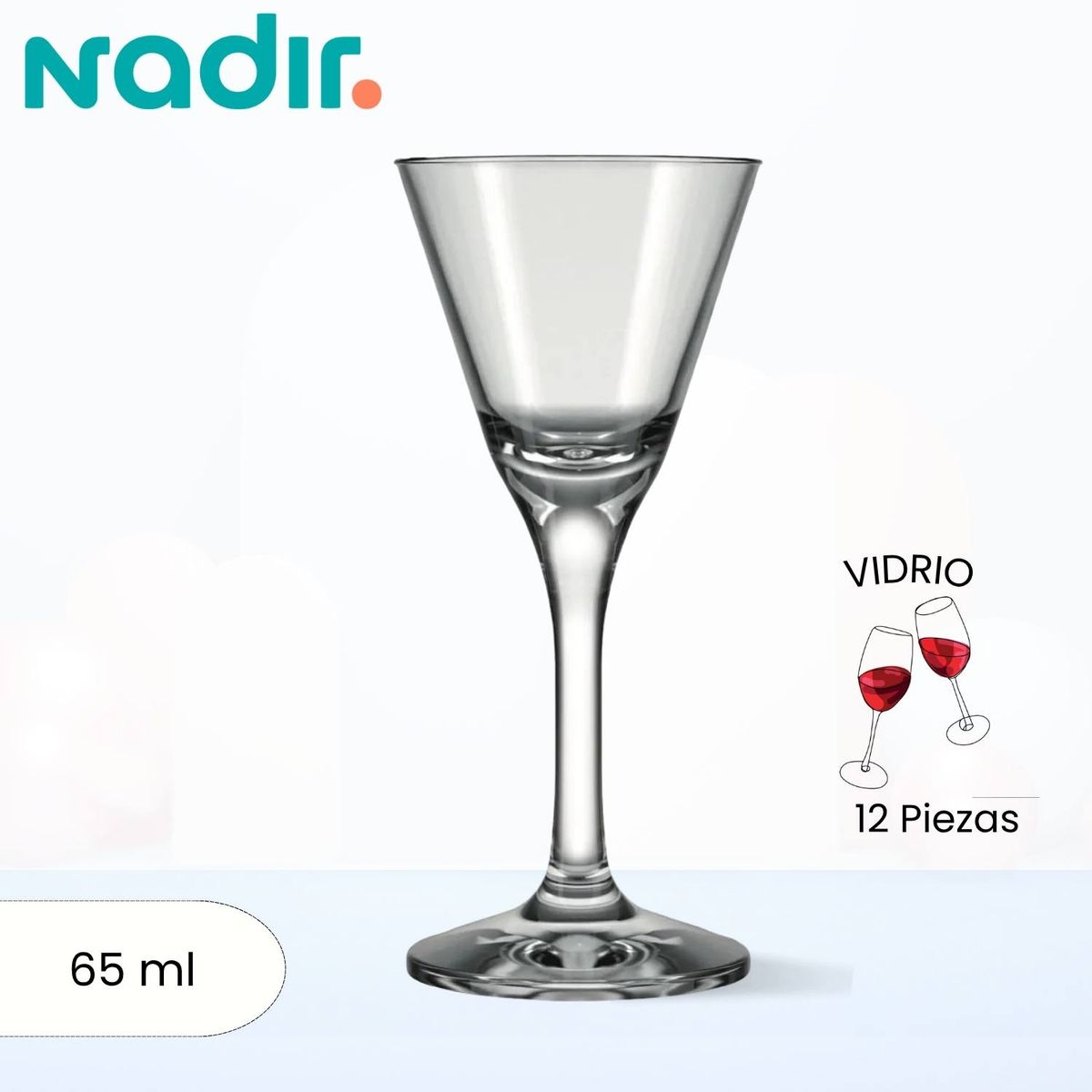 NADIR - Copa de Vidrio Donna Licor Nadir 65 Ml 12 Piezas