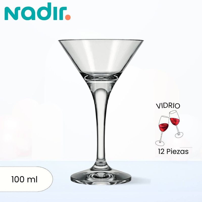 NADIR - Copa de Vidrio Mini Martini Nadir 100 Ml 12 Piezas