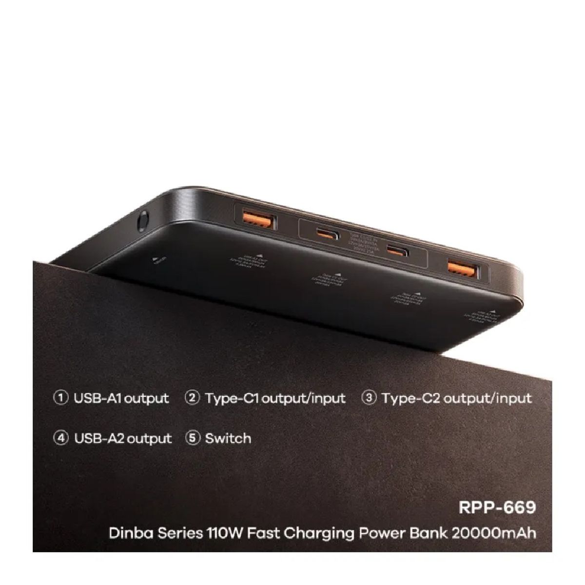 REMAX - Power Bank de 20000mAh de 110W Carga Rápida REMAX RPP-669