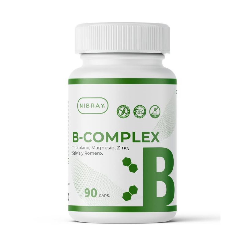 NIBRAY - Complejo B con Triptofano Magnesio y Zinc 90 Capsulas Nibray