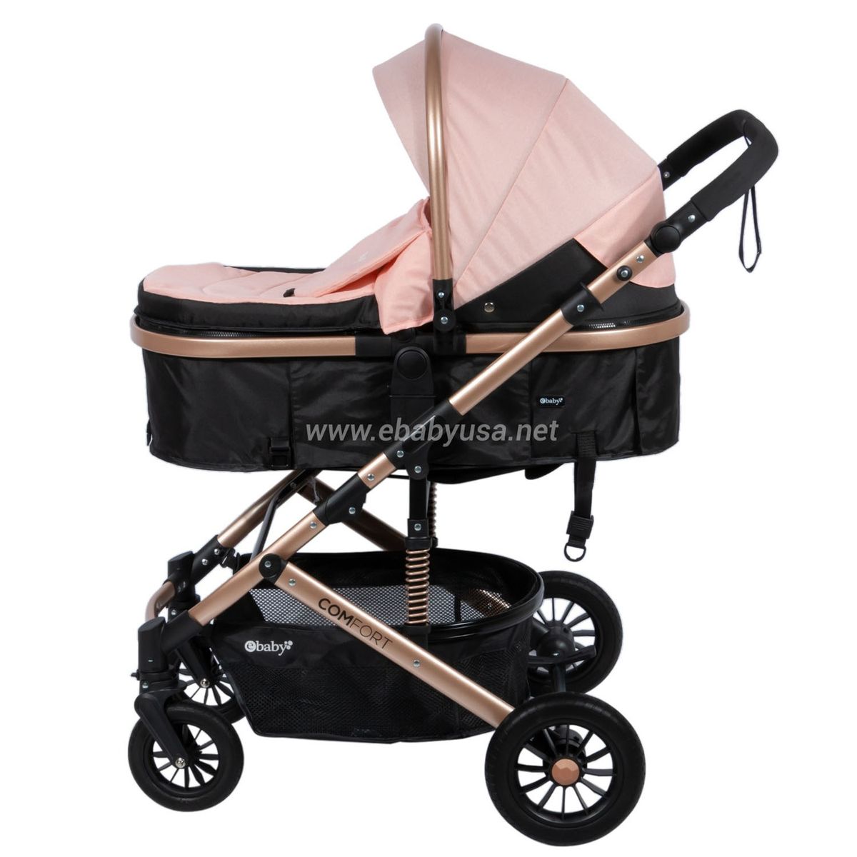 EBABY - Coche Cuna Moisés de Lujo «COMFORT» Rosado