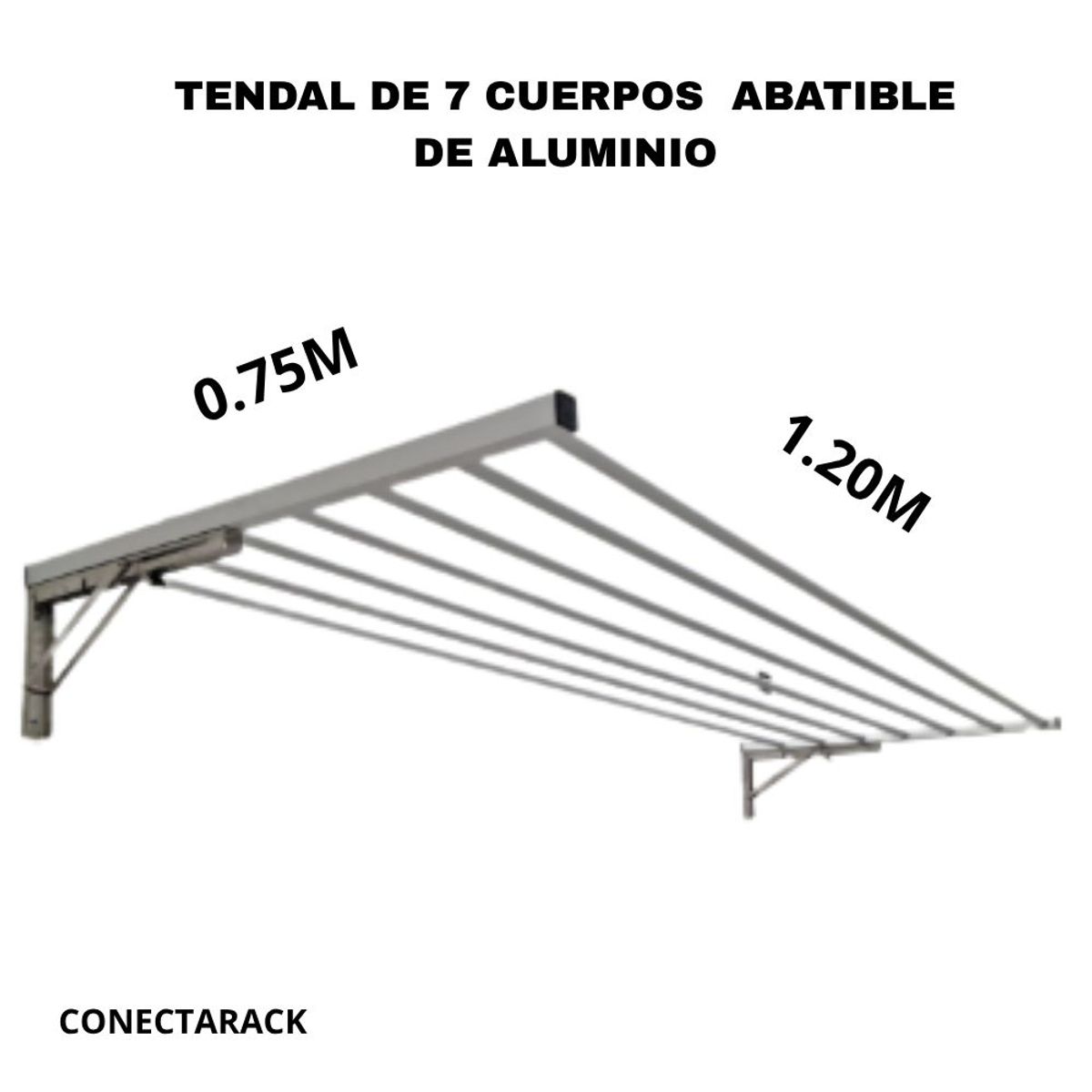 GENERICO - Tendal Abatible de 7 cuerpos Aluminio de alta calidad
