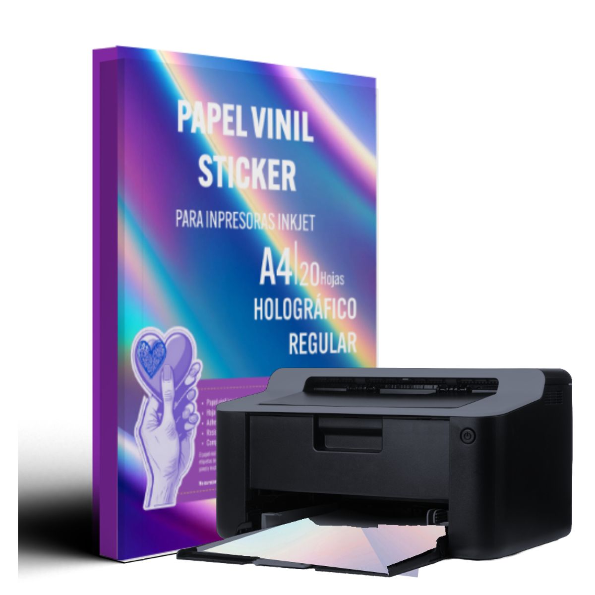 GENERICO - Vinil Adhesivo Imprimible Holográfico Regular A4 X20H