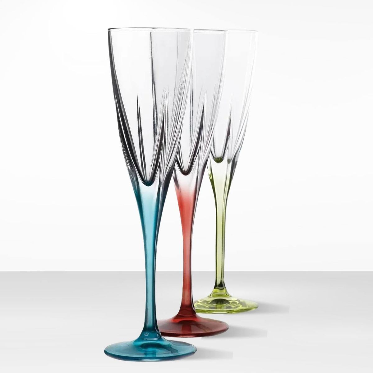 RCR  ITALIA - Copas de Cristal Fusion Color Flauta RCR 170 ml 6 Piezas