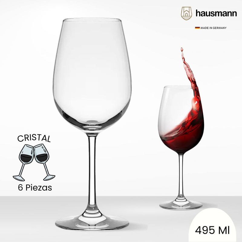 GENERICO - Copa de Cristal  Stellenbosch Valley Hausmann 495 Ml 6 Piezas