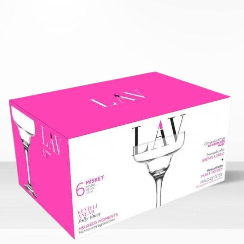 LAV - Copa de Vidrio Margarita Misket Lav 295 Ml 6 Piezas