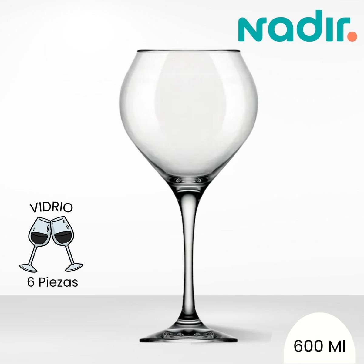NADIR - Copa de Vidrio Prestige Nadir 600 Ml 6 Piezas