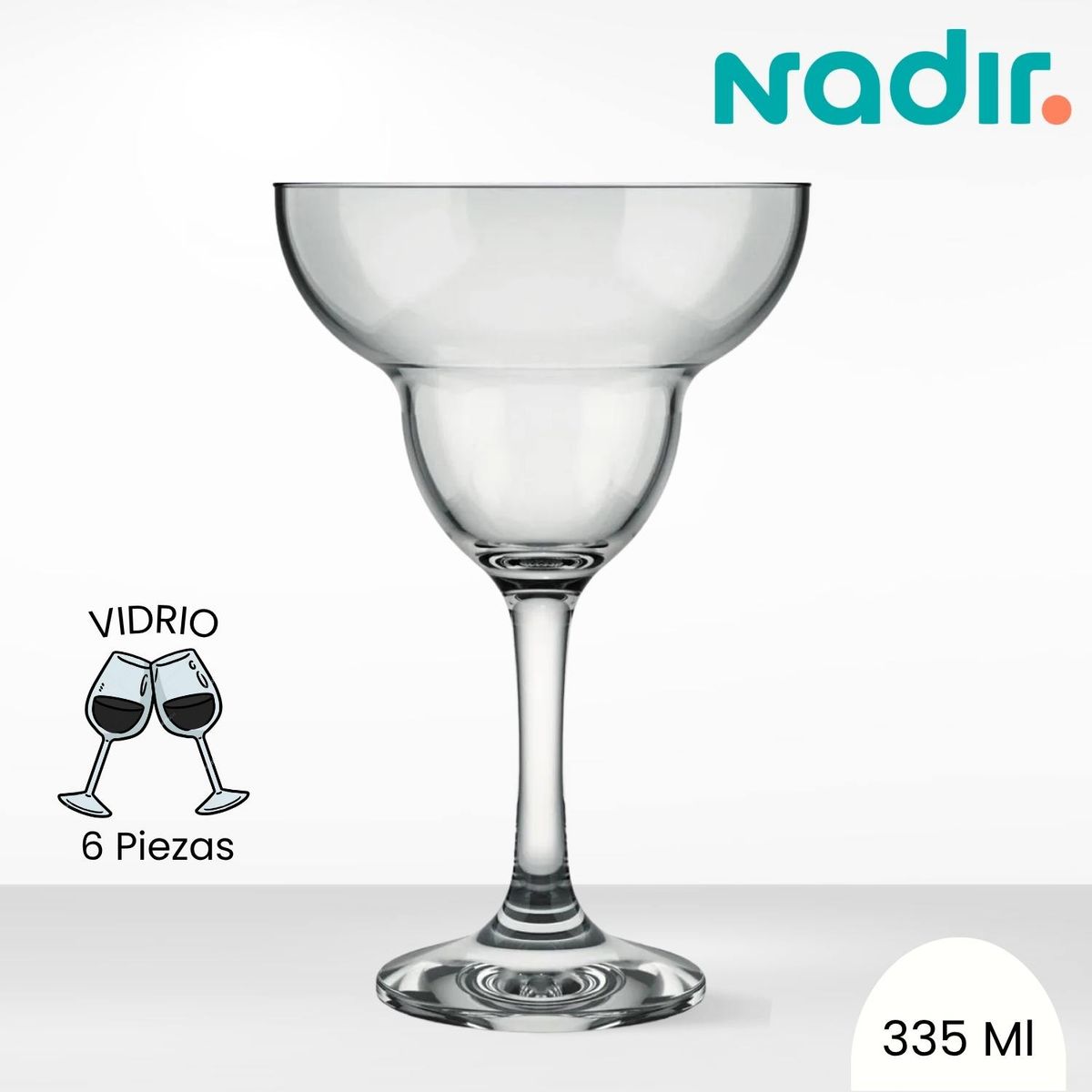NADIR - Copa de Vidrio Windsor Margarita Nadir 335 Ml 6 Piezas
