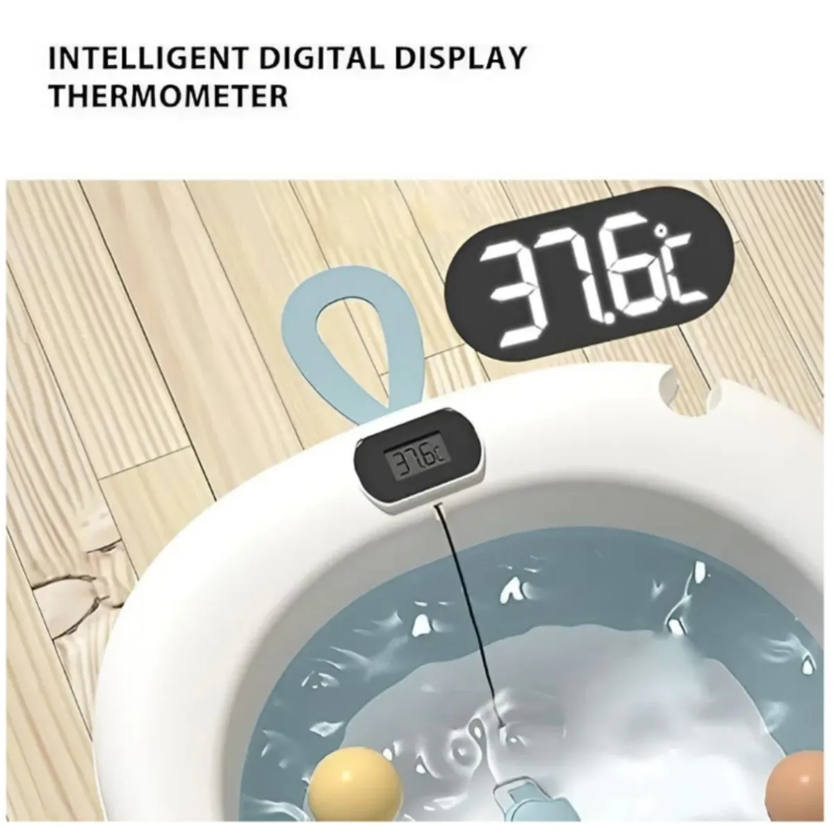 GENERICO - Bañera Plegable de Bebe con Termometro Tina de Bebes