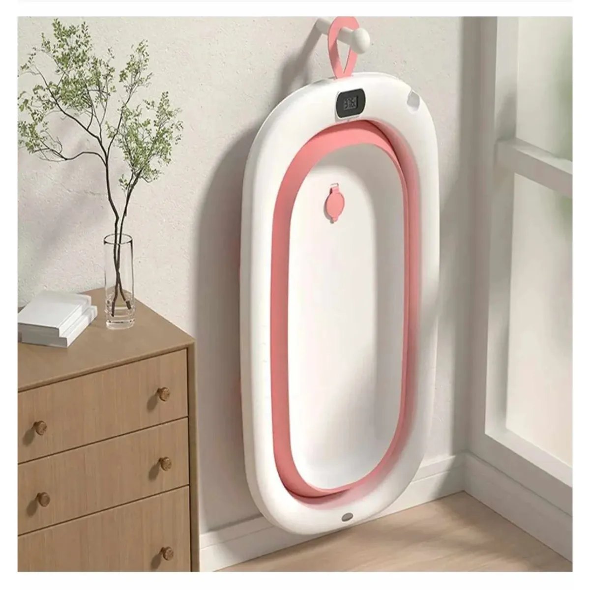 GENERICO - Bañera Plegable de Bebe con Termometro Tina de Bebes